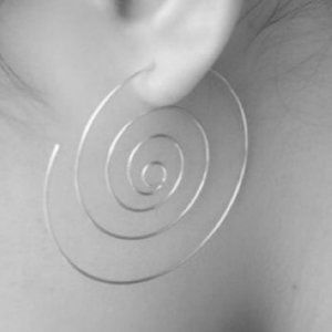 Silver Wire Boho Spiral Threader Earrings